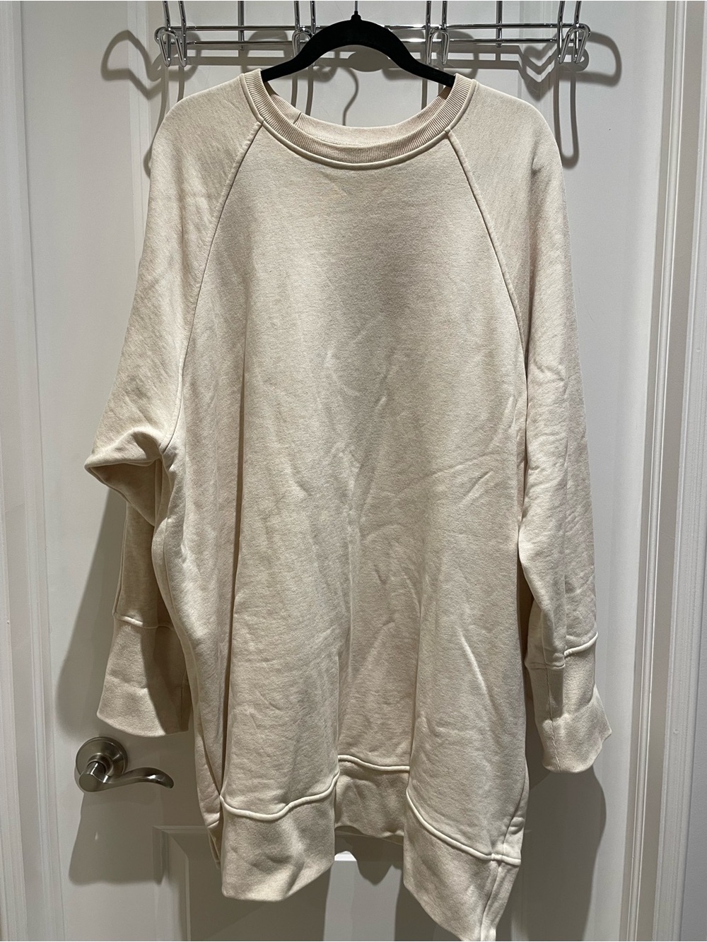 Cream Oversized Sweatshirt Dress - Women